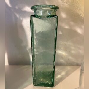 Recycled, green glass vase/jar 9.5”
